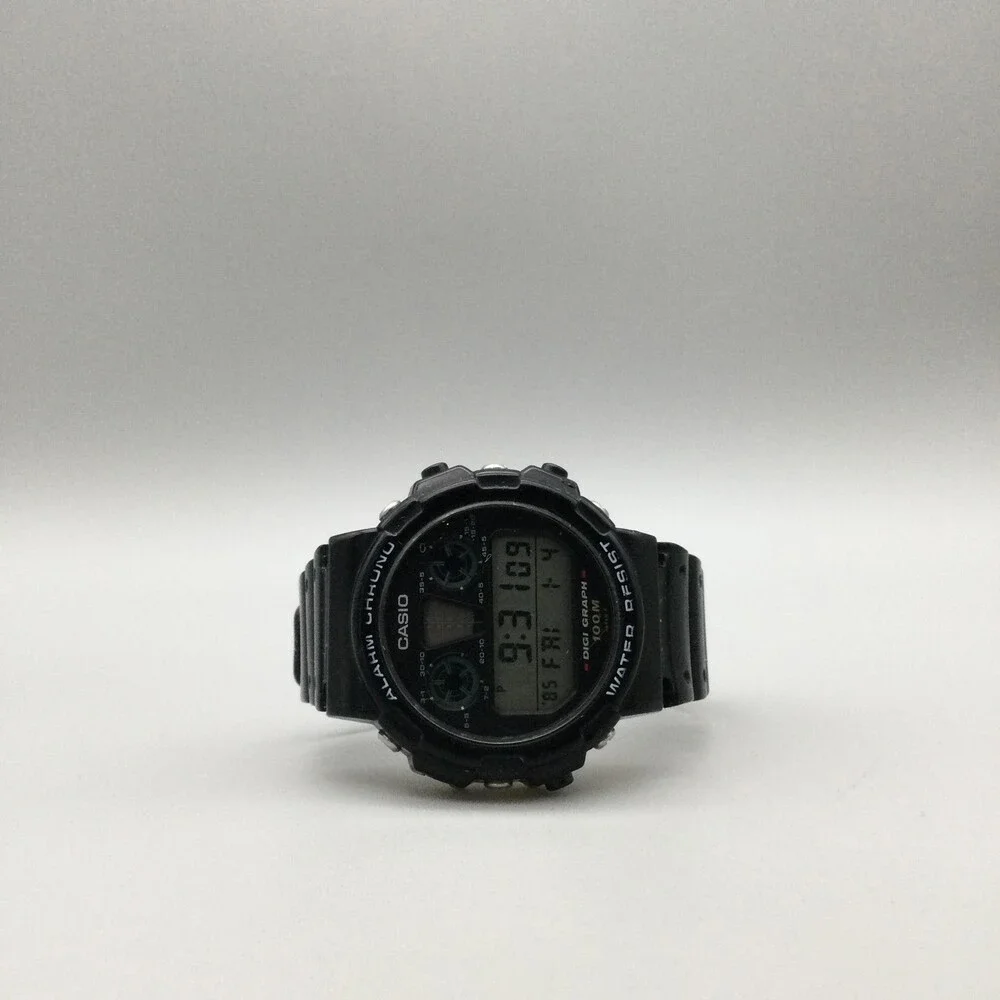 Vintage Casio 828 DGW-30 Mens Watch 39mm Black Digi Graph Digital New Battery
